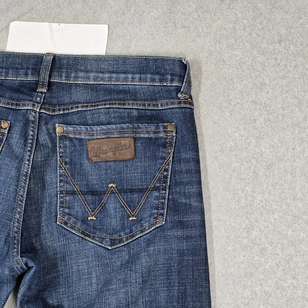 Wrangler Men Jeans Blue Denim Retro Slim Straight Western 32